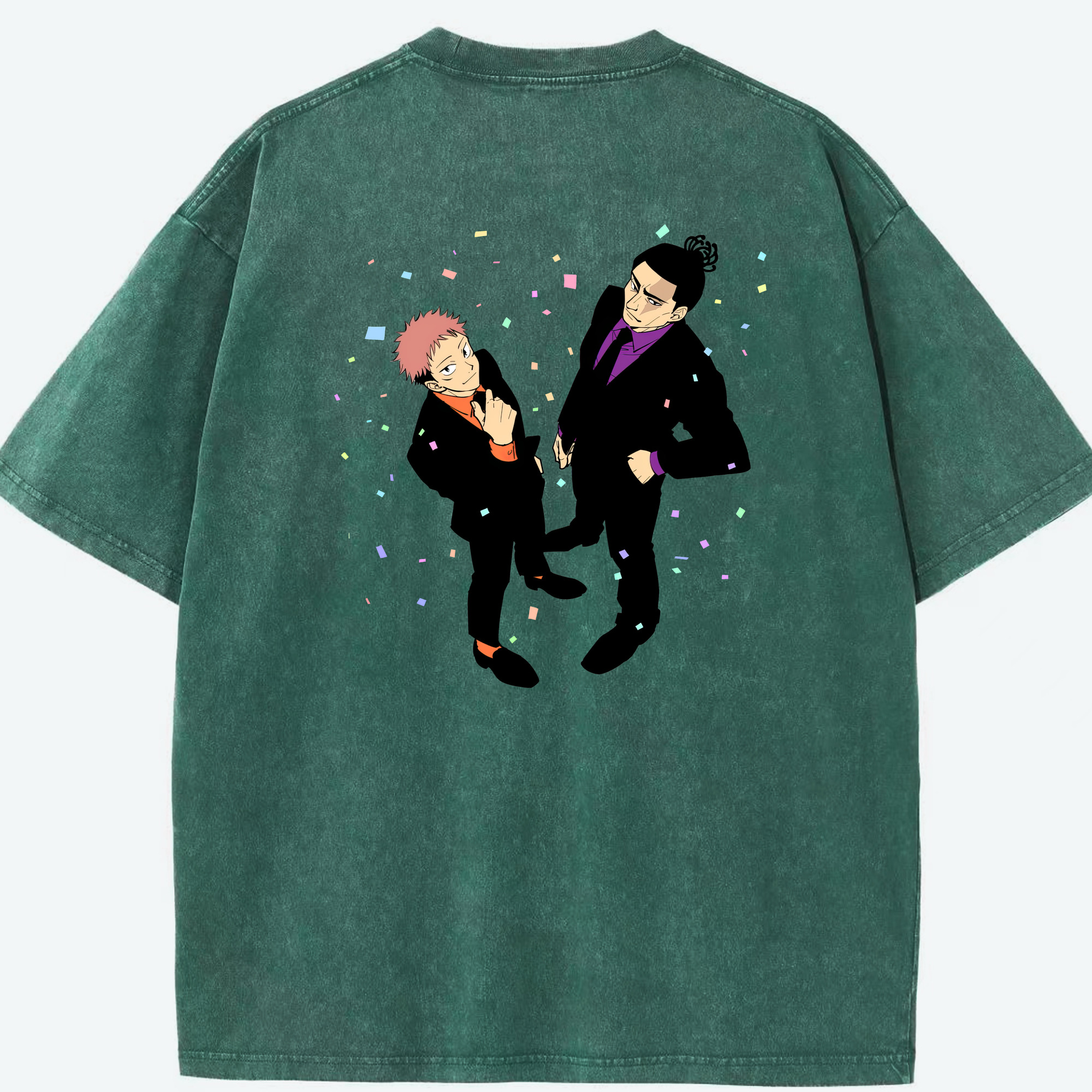 （画像用） 呪術廻戦 Jujutsu Kaisen 綿100% ヴィンテージ風 半袖Tシャツ（背面プリント）